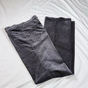 J Brand Joan Sleepwalker Charcoal Gray Velvet Jeans Size 30